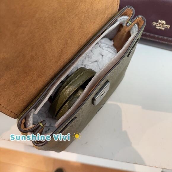 NWT Coach Emory Top Handle Bag Soft pebble leather CCE53 QBOLV Olive - Picture 6 of 13